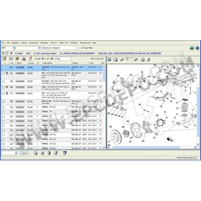 General Motors GM North America epc parts catalog 2014